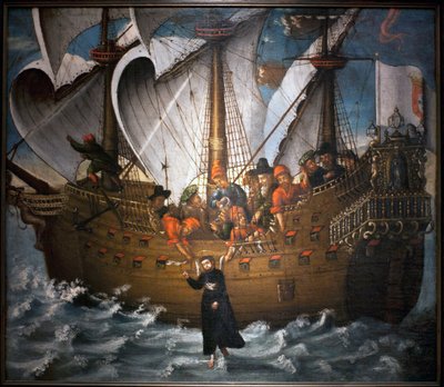 St. Francis Xavier Walking on Water by Spanish School